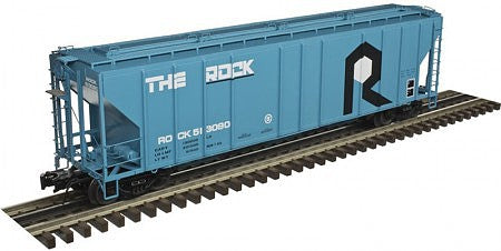 Atlas O 3002368 O Scale PS-4427 Low-Side Covered Hopper - 2-Rail - Ready to Run - Master -- Rock Island (blue, black, white)