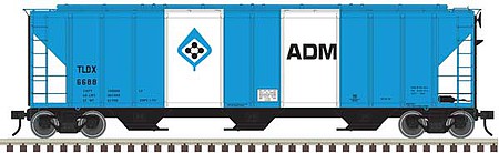 Atlas O 3002371 O Scale PS-4427 Low-Side Covered Hopper - 2-Rail - Ready to Run - Master(R) -- ADM (blue, white)