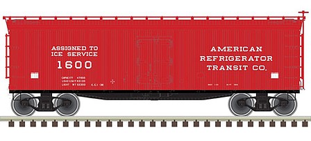 Atlas O 3002563 O Scale 40' Wood Reefer - 2-Rail - Ready to Run - Master(R) -- American Refrigerator Transit ART (red, Ice Service)