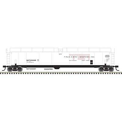 Atlas O 3003007 O Scale 33,000-Gallon Tank Car - 3-Rail - Ready to Run - Master(R) -- Transerv Systems (white, red, black)