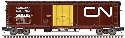 Atlas O 3003513 O Scale Pullman-Standard PS-1 50' Plug-Door Boxcar - 3-Rail - Ready to Run - Master(R) -- Canadian National (Boxcar Red, yellow, Large Noodle Logo)