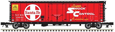 Atlas O 3003517 O Scale Pullman-Standard PS-1 50' Plug-Door Boxcar - 3-Rail - Ready to Run - Master(R) -- Santa Fe (red, black, white, Large Logo, Super Shock Control Logo)
