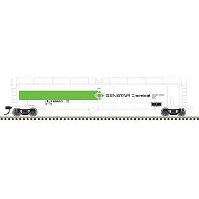 Atlas O 3004008 O Scale 33,000-Gallon Tank Car - 2-Rail - Ready to Run - Master(R) -- Genstar Chemicals (white, green)
