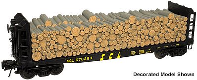 Atlas O 3004400 O Scale 42' Pulpwood Flatcar - Load - 2-Rail - Ready to Run -- Undecorated