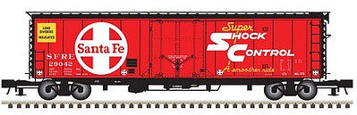 Atlas O 3004517 O Scale Pullman-Standard PS-1 50' Plug-Door Boxcar - 2-Rail - Ready to Run - Master(R) -- Santa Fe (red, black, white, Large Logo, Super Shock Control Logo)