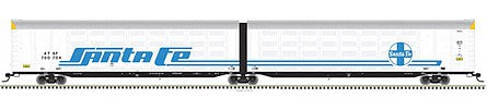 Atlas O 3004708 O Scale Articulated Auto Carrier - 2-Rail - Ready to Run - Master(R) -- Santa Fe (Fantasy Scheme, white, blue)