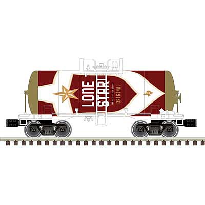 Atlas O 3004847 O Scale 8,000-Gallon Tank Car - 3-Rail - Ready to Run - Premier -- Lone Star Beer (red, white, gold)