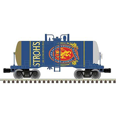 Atlas O 3004852 O Scale 8,000-Gallon Tank Car - 3-Rail - Ready to Run - Premier -- Strohs Beer (blue, red, gold)