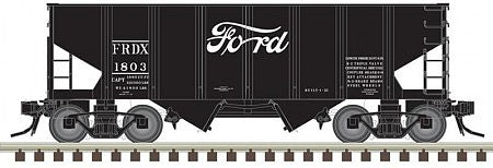 Atlas O 3005820 O Scale 55-Ton 2-Bay Open Hopper - 3-Rail - Ready to Run -- Ford(R) (black)