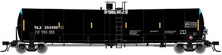 Atlas O 3006017 O Scale Trinity 25,500-Gallon Tank Car - 2-Rail - Ready to Run -- Trinity Leasing TILX (Crude Oil, black, blue, yellow Conspicuity Marks)