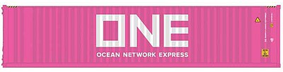 Atlas O 3006324 O Scale 40' Standard-Height Corrugated Container - Assembled - Master(R) -- Ocean Network Express ONEU (pink, white)