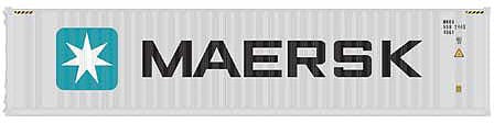 Atlas O 3006345 O Scale 40' Standard-Height Corrugated Container - Assembled - Master(R) -- Maersk MRKU (gray, blue, white)