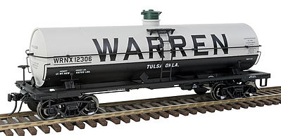 Atlas O 3006502 O Scale 11,000-Gallon Tank Car No Platform - 2-Rail Ready to Run - Master(R) -- Warren Petroleum (white, black, Billbaord Lettering)