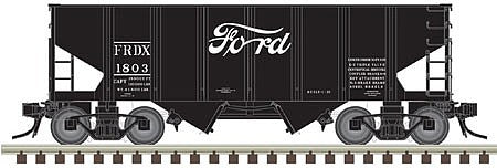Atlas O 3006820 O Scale 55-Ton 2-Bay Open Hopper - 2-Rail - Ready to Run -- Ford(R) (black)