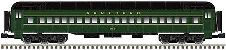 Atlas O 3007057 O Scale 70' Madison Heavyweight 4-Car Set - 3-Rail - Ready to Run -- Southern Railway Baggage 547, Coach 1051, 1054, Observation Virginia (green