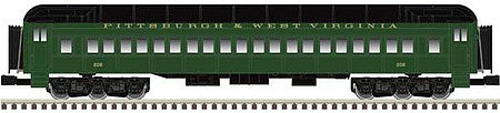 Atlas O 3007060 O Scale 70' Madison Heavyweight 4-Car Set - 3-Rail - Ready to Run -- Pittsburgh & West Virginia Baggage 500, Coach 201, 203, Obs Westmoreland (gr