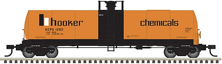 Atlas O 3007213 O Scale 17,360-Gallon Tankcar - 3-Rail - Ready to Run -- Hooker (orange/white/black)