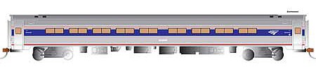 Bachmann 13119 HO Scale Amfleet 85' Coach - Ready to Run - Silver Series(R) -- Amtrak (Phase IV, Business Class, silver, blue, red)