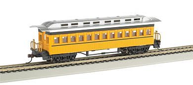 Bachmann 13403 HO Scale 1860 - 1880 Wood Coach - Ready to Run - Silver Series(R) -- Painted, Unlettered (yellow)