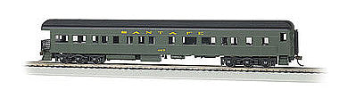 Bachmann 13801 HO Scale 72' Heavyweight Observation - Ready to Run -- Santa Fe #407 (Pullman Green, black)