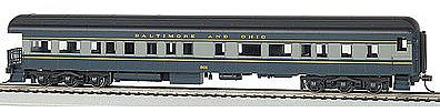 Bachmann 13803 HO Scale 72' Heavyweight Observation - Ready to Run -- Baltimore & Ohio #130 (blue, gray, black)