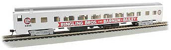 Bachmann 14210 HO Scale 85' Smooth-Side Coach w/Lights - Ready-to-Run -- Ringling Bros. and Barnum & Bailey(TM)
