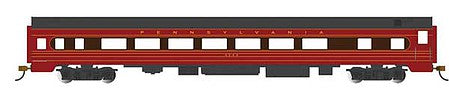 Bachmann 14211 HO Scale 85' Smooth-Side Coach with Interior Lights - Ready to Run -- Pennsylvania Railroad 1 (Fleet of Modernism, Tuscan, red, black)