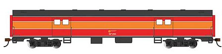 Bachmann 14404 HO Scale 72' Smooth-Side Baggage - Ready to Run -- Southern Pacific #295 (Daylight; red, orange, black)