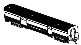 Bachmann 14654 N Scale 72' Fluted-Side Baggage Car - Ready to Run -- Painted, Unlettered (silver)