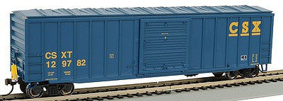 Bachmann 14904 HO Scale ACF 50'6" Outside-Braced Boxcar - Flashing Rear End Device - Ready to Run -- CSX Transportation #129782 (blue, yellow)