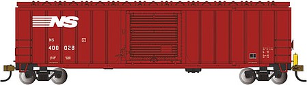 Bachmann 14906 HO Scale ACF 50'6" Outside-Braced Boxcar - Flashing Rear End Device - Ready-to-Run -- Norfolk Southern #400028 (Boxcar Red)