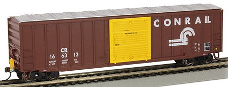 Bachmann 14907 HO Scale ACF 50'6" Outside-Braced Boxcar - Flashing Rear End Device - Ready-to-Run -- Conrail #166313 (Boxcar Red, white)