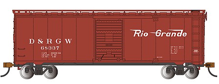 Bachmann 15010 HO Scale Steam-Era 40' Steel Boxcar - Ready to Run - Silver Series(R) -- Denver & Rio Grande Western 68337