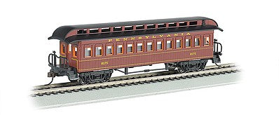 Bachmann 15102 HO Scale Old Time Wood Coach with Round-End Clerestory Roof - Ready to Run -- Pennsylvania Railroad (Tuscan)