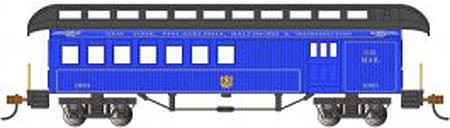 Bachmann 15205 HO Scale Old-Time Wood Combine with Round-End Clerestory Roof - Ready to Run -- Baltimore & Ohio (Royal Blue Scheme, blue, black)
