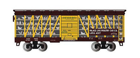 Bachmann 15903 HO Scale Poultry Stock Car - Ready to Run -- Palace Live Poultry Car Co. #4207 (brown, yellow)