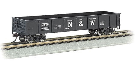 Bachmann 17207 HO Scale 40' Gondola - Ready to Run - Silver Series(R) -- Norfolk & Western #70063 (black, Block N&W)