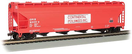 Bachmann 17510 HO Scale Silver Series(R) 56' ACF Center-Flow Covered Hopper - Ready to Run -- Continental Polymers, Inc. CPIX #3000