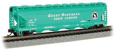 Bachmann 17561 N Scale Canadian Cylindrical 4-Bay Grain Hopper - Ready to Run - Silver Series(R) -- Great Northern 27429 (Glacier Green)