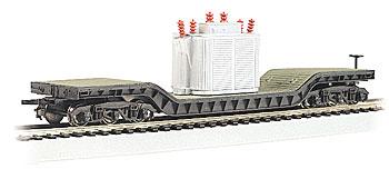 Bachmann 18348 HO Scale 52' Depressed Center Flat Car -- With Transformer Load