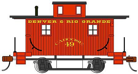 Bachmann 18407 HO Scale 4-Wheel Wood Bobber Caboose - Ready to Run - Silver Series(R) -- Denver & Rio Grande Western
