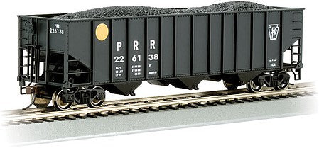 Bachmann 18713 HO Scale Bethlehem Steel 3-Bay 100-Ton Open Hopper - Ready to Run - Silver Series(R) -- Pennsylvania Railroad #226136 (black, Yellow Ball)