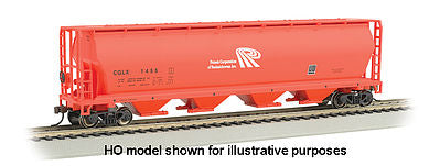 Bachmann 19156 N Scale Canadian Cylindrical 4-Bay Grain Hopper - Ready to Run - Silver Series(R) -- Potash Corp.