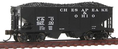 Bachmann 19555 N Scale USRA 55-Ton 2-Bay Open Hopper w/Load - Ready to Run - Silver Series(R) -- Chesapeake & Ohio (black)