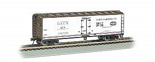 Bachmann 19855 N Scale 40' Wood Reefer - Ready to Run -- Pure Carbonic Co. (white, Boxcar Red, red, blue)