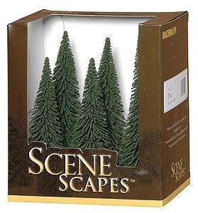 Bachmann 32001 HO Scale Pine Trees - SceneScapes(TM) -- 5 to 6" 12.7 to 15.2cm pkg(6)