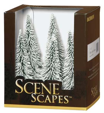 Bachmann 32002 HO Scale Snow-Covered Winter Pine Trees - SceneScapes(TM) -- 5 to 6" 12.7 to 15.2cm pkg(6)