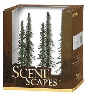 Bachmann 32003 HO Scale Conifer Trees - SceneScapes(TM) -- 5 to 6" 12.7 to 15.2cm pkg(6)