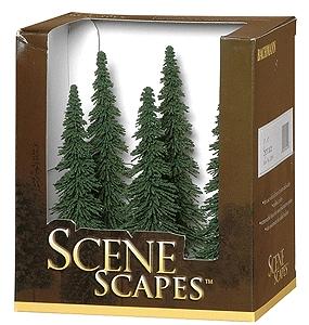 Bachmann 32004 HO Scale Spruce Trees - SceneScapes(TM) -- 5 to 6" 12.7 to 15.2cm pkg(6)