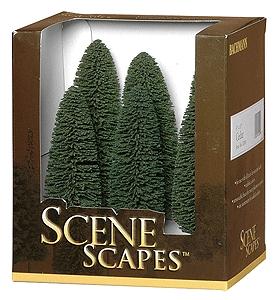 Bachmann 32005 HO Scale Cedar Trees - SceneScapes(TM) -- 5 to 6" 12.7 to 15.2cm pkg(6)